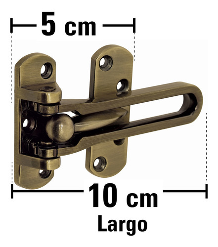 Pasador Puerta Abatible 10cm Entrada Laton Cerrojo 43702