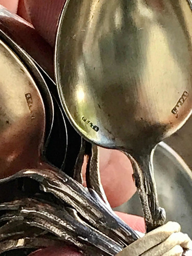 Antiguas Cucharitas De Café De Plata Lappas - Precio Por 6