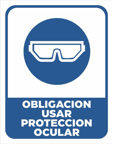 Cartel Linea Obligación Usar Protección Ocular 22x28 Cm