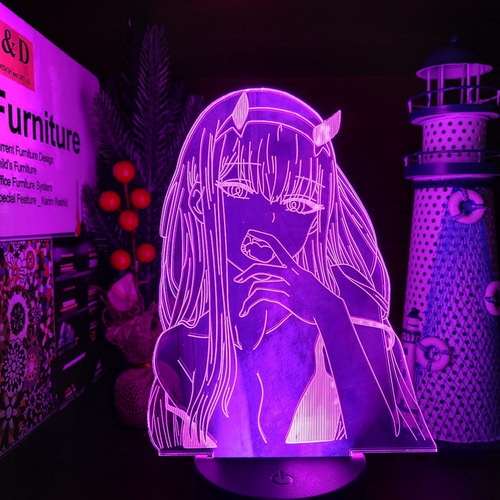Lampara 3 D Led Zero Two  7 Colores Anime