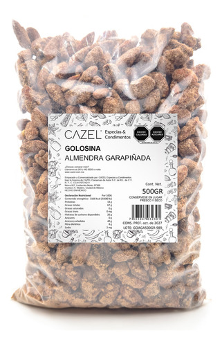 Almendra Garapiñada Con Vainilla Premium Natural 500gr