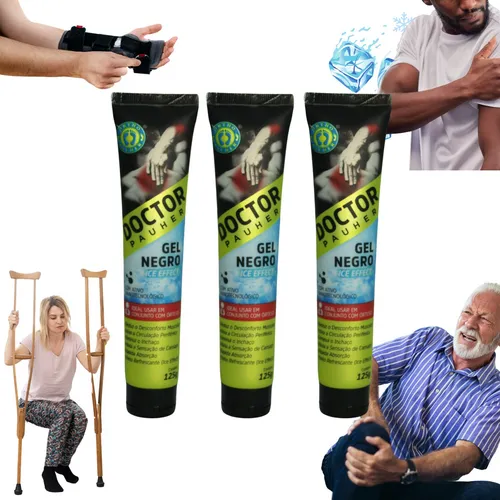 comprar Gel Massagem Negro Doctor Pauher Alívio Dor Muscular - 3 Un