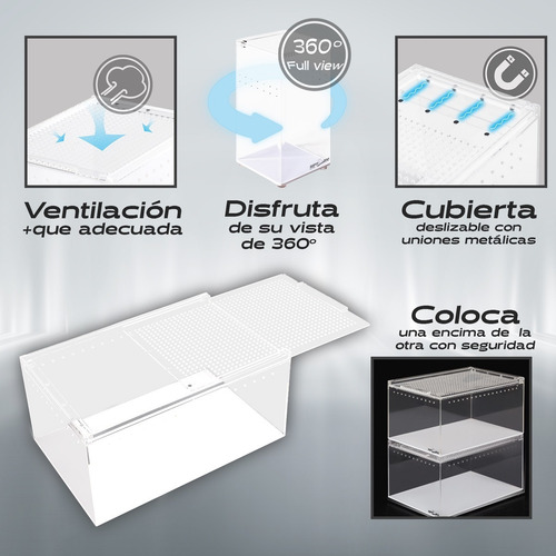 Reptizoo Nano Terrario Acrilico 30x20x15cm 3 Mm 9 L Criadero