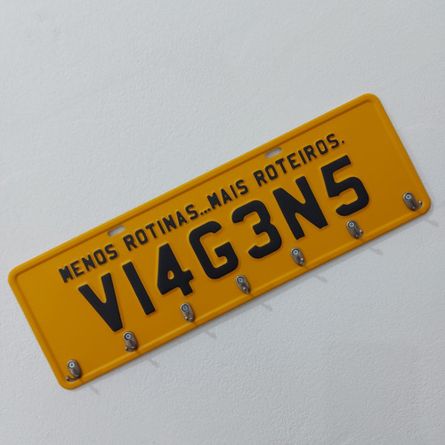 Placa De Carro Decorativa Porta Chaves Em Alumínio