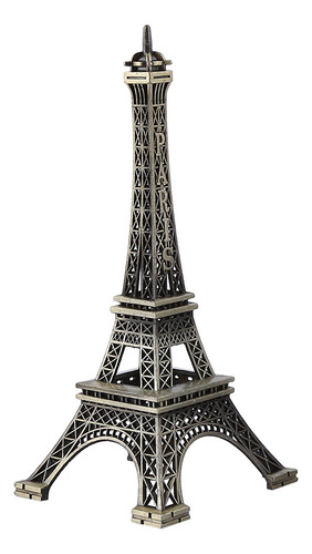 Estatua Vintage De La Torre Eiffel De París En Tono Bronce