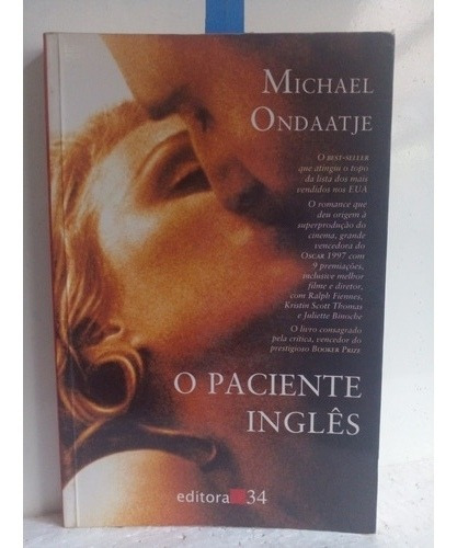 Livro O Paciente Ingles Michael Ondaatje (Usado)