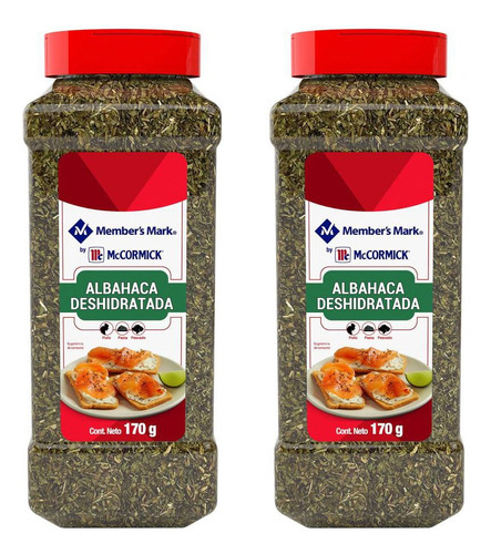 2 Piezas Albahaca Deshidratada Mccormick 170g Pescado Aves