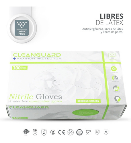 Imagen 5 de 9 de Guantes Nitrilo Desechables Uso Médico,examinación Sin Polvo