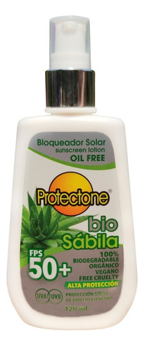 Protectone 120ml Bloqueador Solar Orgánico Fps 50+ Biodegradable Sábila