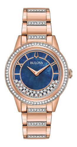 Reloj Bulova Crystals Turnstyle 98l247 de acero para mujer