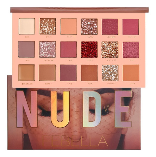 12 Paleta Sombras C/ Espelho Nueva Desnuda Febella Pso30318