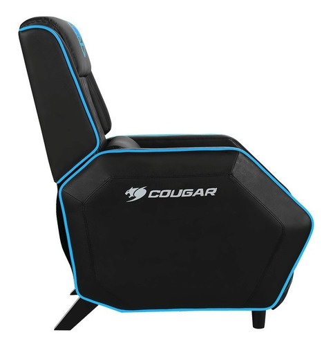 Imagen 3 de 4 de Silla de escritorio Cougar Ranger gamer negra y celeste con tapizado de cuero sintético