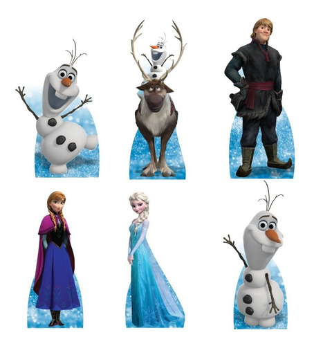 Frozen Elsa Olaf Kit Festa 6 Display + Painel Aniversário