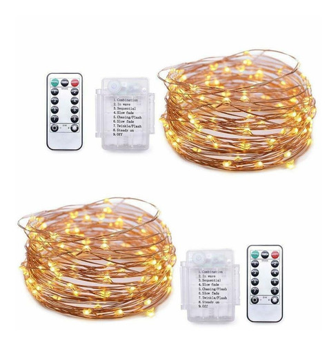 2-pack Luces De Navidad 50 Led 5m De Alambre De Cobre