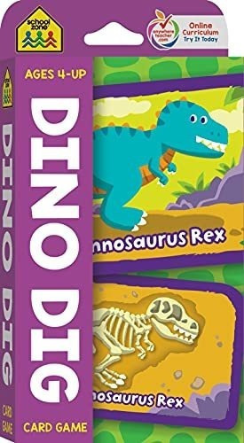 School Zone - Dino Dig Card Game - Ages 4, Preschool, de School Zone. Editorial School Zone Publishing en inglés