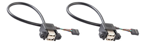 2 Cables De Extensión, Cable Convertidor Dual Usb 2.0 A 9 Pi