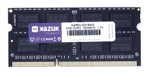 Memória RAM color preto  4GB 1 Kazuk KZRN-D3164G
