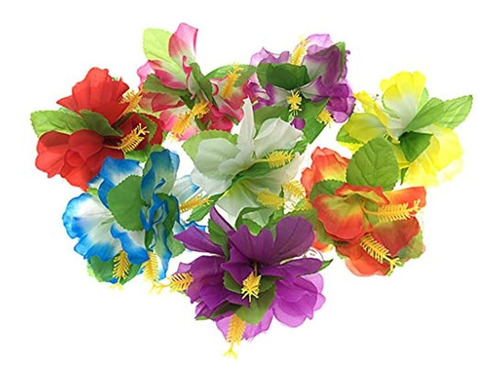 Pinza De Pelo De Flor De Hibisco Hawaiano, Tela Artificial F