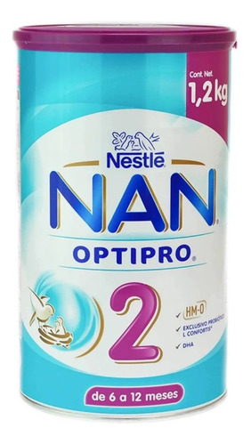 Fórmula En Polvo Nestlé Nan 2 Opti Pro 2 De 1.2kg Lata 6-12m