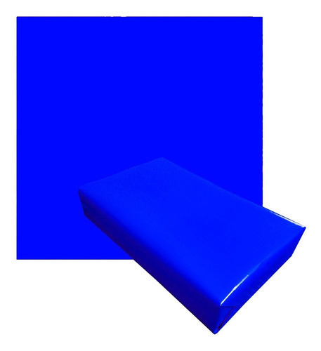 Papel De Presente Bobina Couche 60cmx100m - Cor Lisa Cor Azul Royal