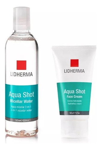 Kit Aquashot Locion Micelar + Crema 50gr Facial Lidherma