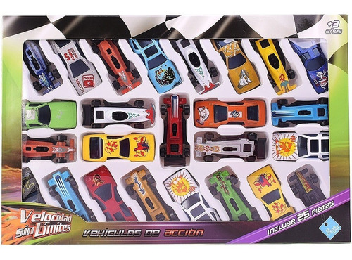 Autos De Metal X 25 Tipo Hotwheels, Velocidad Sin Limites 