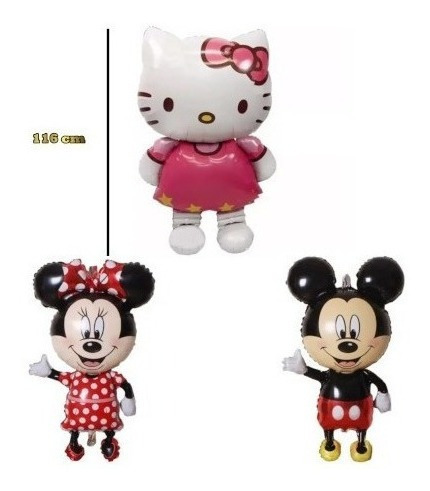 Globo Metálico De Hello Kitty Mickey Minie + De 116cm