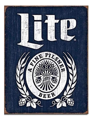 Kexle Miller Lite Brewing Beer Bottle Logo Weathered Retro