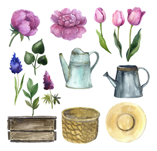 Kit Imagenes Png Clipart Flores Primavera Jardinería Diseños