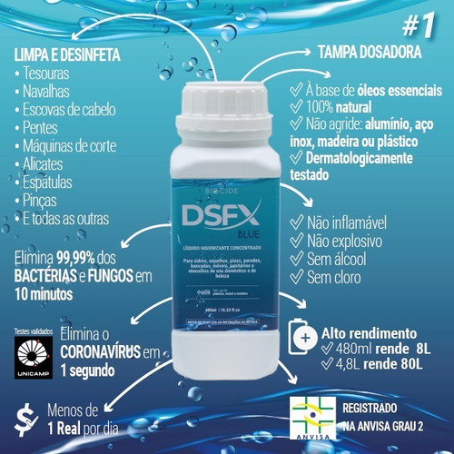 Biocide Jarro + Dsfx Blue Concentrado Limpador Desinfetante