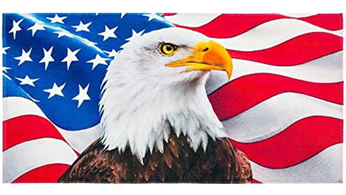 Beachland Eagle American Flag Toalla De Playa 30 X 60 Pulgad