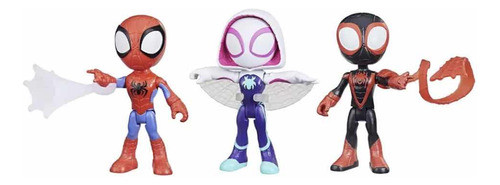 Set 3 Muñecos Spidey Y Sus Amigos Gwen Y Miles Morales 10 Cm