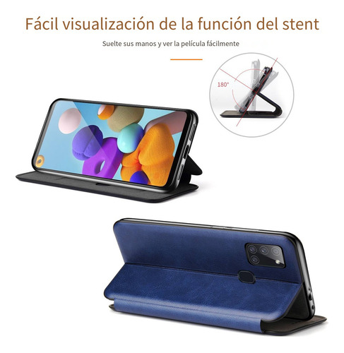 Funda Para Huawei P Smart 2021/y7a/honor 10x Lite Shell, Succión Magnética Con Clip, Funda De Piel Tipo Cartera