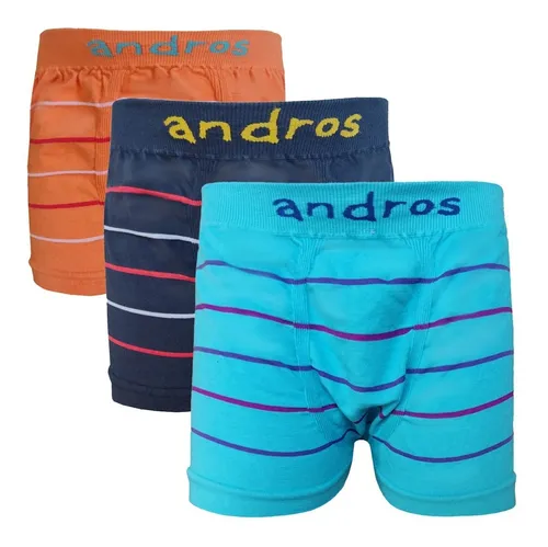 2 Calzoncillos Boxer Rayados De Ni o Andros Algod n S Al Xxl