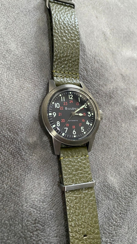 Reloj Bulova Military Hack Automatico Verde/negro