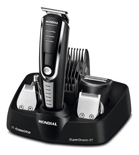 Aparador De Pelos Super Groom 11 Mondial Preto/prata Bg-05 Cor Preto