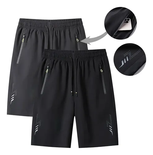Kit 2 Bermudas Esportivas Masculinas Com Bolsos Zíper | MercadoLivre
