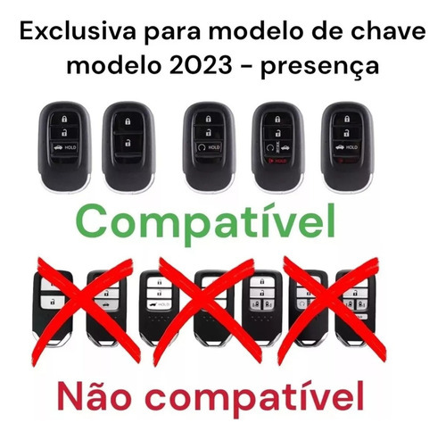 Ws Capa Chave Novo Honda Hrv Civic 2023 2024 2025 Chaveiro