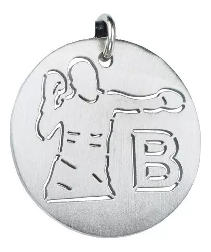 Dije Medalla Boxeo Masculino Personalizado De Plata Ley 925