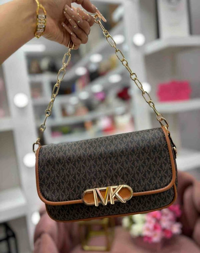 Bolsa De Mano Con Cadena Pequeña Para Mujer Café Lisa Cadena Café