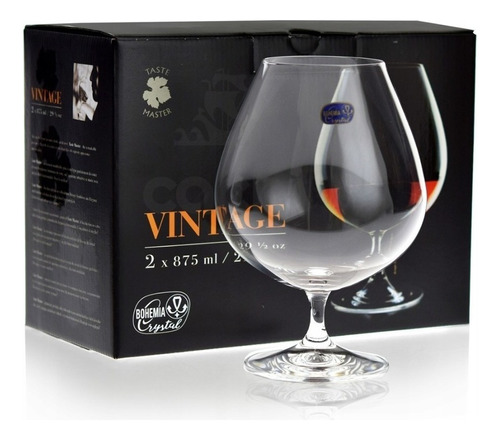 Copas De Cognac De Cristal De Bohemia Vintage X 2 875ml