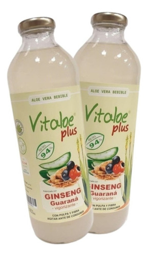 Jugo Plus 94% De Aloe Vera Vitaloe Sin Azucar 950ml Pack X2