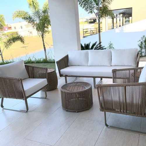 Sofá Com Poltronas Em Corda Náutica Pergolado Casa Gourmet