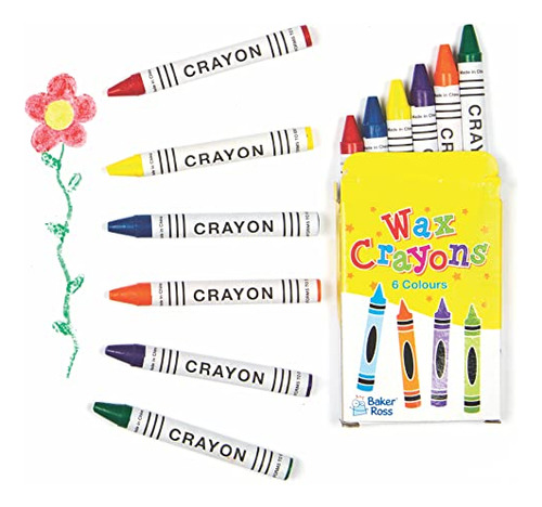 Baker Ross Af989 Mini Crayones - Paquete De 8 Cajas, Útiles