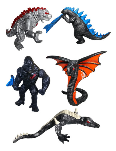 Set 4 Figuras Godzilla Vs Kong Warbat Sckullcrawler