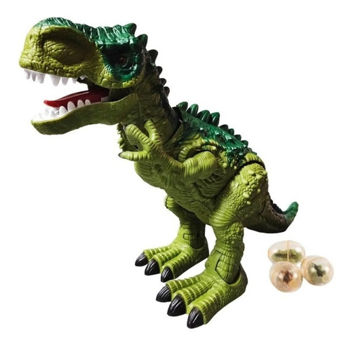 Dinosaurio Tiranosaurio Rex Camina Luces Sonido Personaje T Rex Verde