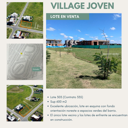 Lote En Venta Village Joven Bella Vista, Esquina Con Fondo A Espacios Verdes