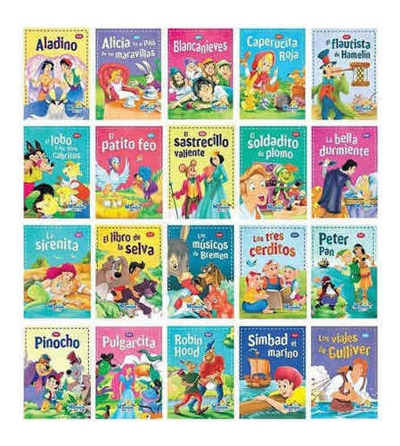 Paquete 20 Cuentos Clásicos Libros Cuentos Infantiles Colección Rubí