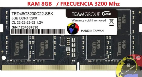 Memoria Ram Portatil Ddr4 8gb 3200mhz Team Group Pc 25600