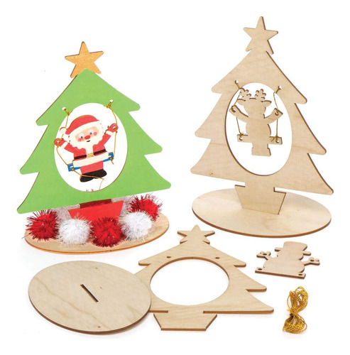 Baker Ross Ax428 Kit De Arte De Madera Para Árbol De Navidad